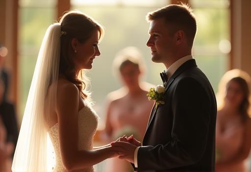 Emotional moment during a wedding ceremony